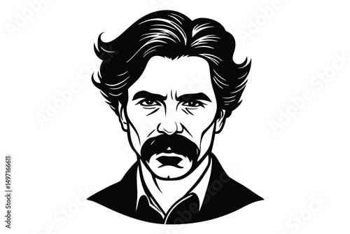 Angry bearded man cartoon illustration