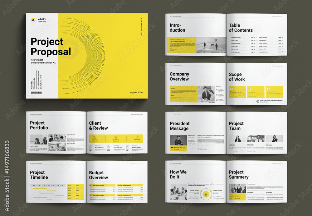 Project Proposal Template Design Layout Landscape Stock Template ...
