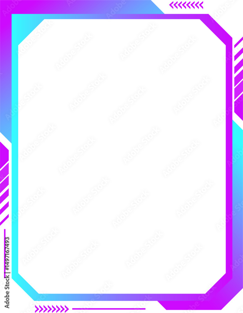 Obraz premium Futuristic Gradient Tech Frames Neon Stream & UI Panel Elements