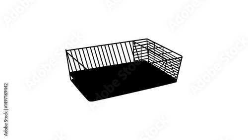 Dish Drying Rack, Black Isolated Silhouette
