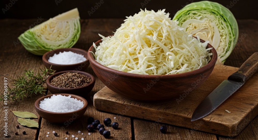 Ingredients for preparing sauerkraut Ingredients for preparing sauerkraut