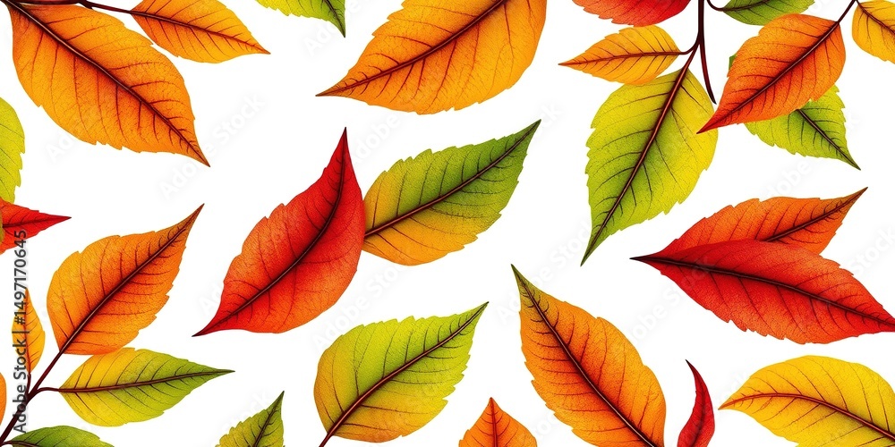 Obraz premium Autumn Hues: Seamless Leaf Texture for Social Media