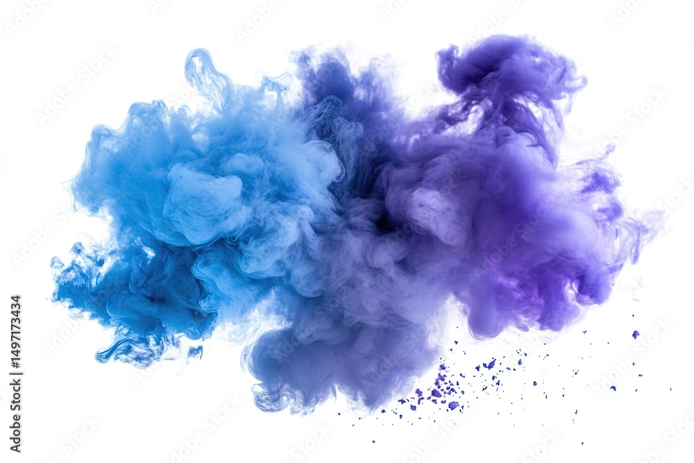 Fototapeta premium Captivating Cloud of Blue and Purple Hues Swirling in a Dance of Delicate Shades