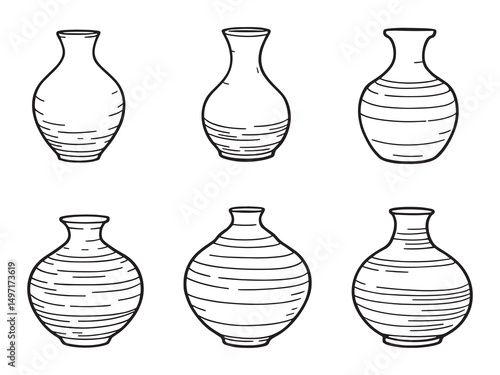 Modern Clay Vase Drawing