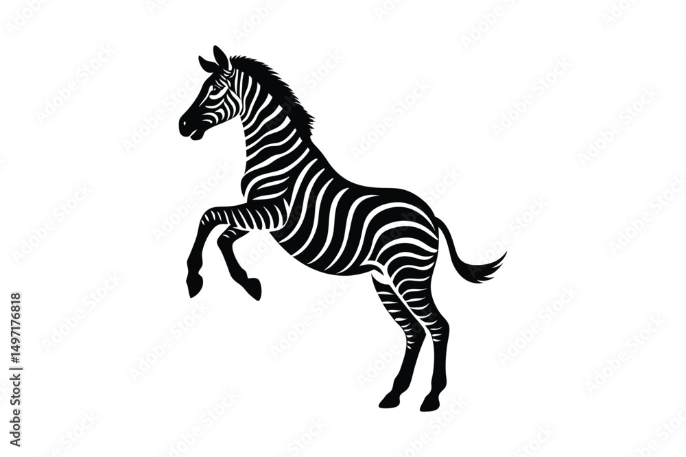Zebra Silhouette Vector Art – Wildlife Animal Graphic in Black & White Zebra Silhouette Vector Art – Wildlife Animal Graphic in Black & White