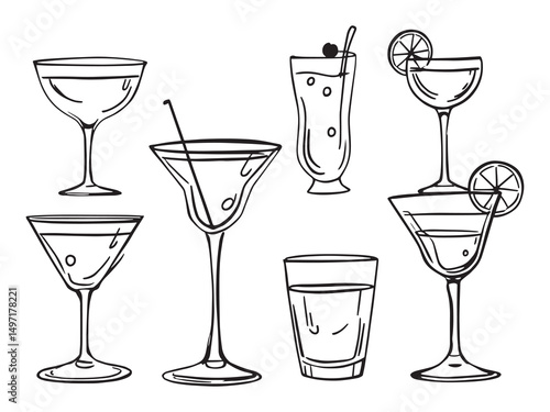 Summer Cocktail Sketch Design