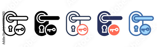 Door Handle icon sheet multi style collection