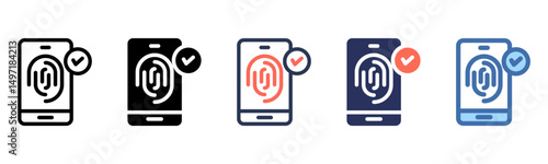 Fingerprint icon sheet multi style collection