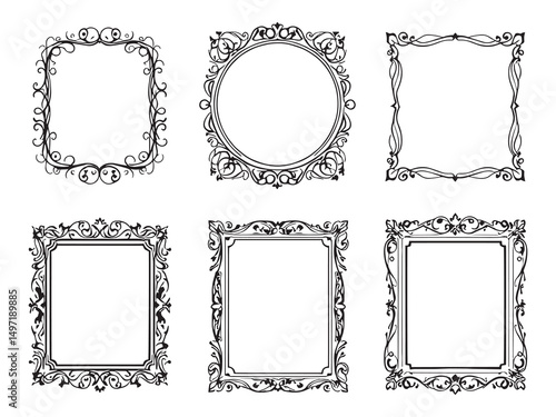 Frame Design Line Art Illustration