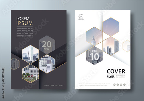 Annual report brochure flyer design template vector, Leaflet presentation, book cover, layout in A4 size.