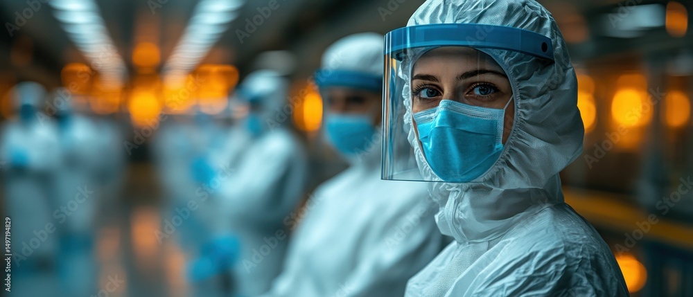 Protective Gear: Healthcare Workers in a Factory Setting Protective Gear: Healthcare Workers in a Factory Setting