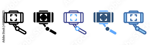 Selfie Stick icon sheet multi style collection