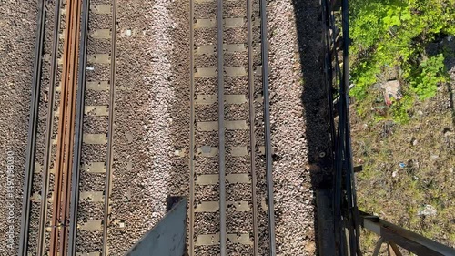 Top view of a commuter train