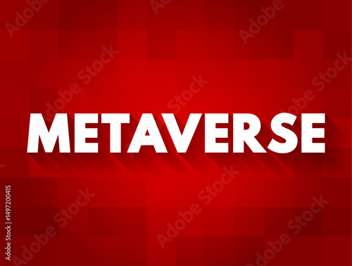 Metaverse is a hypothetical iteration of the Internet as a single, universal and immersive virtual world, text concept background