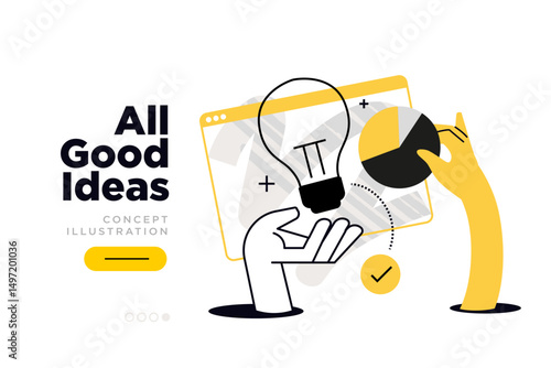 All good ideas. Vector illustration for website page design, web banner, social media banner, business presentation, marketing material.