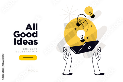 All good ideas. Vector illustration for website page design, web banner, social media banner, business presentation, marketing material.