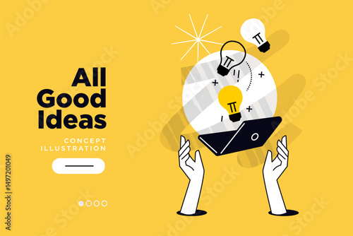 Startup. Vector illustration for website page design, web banner, social media banner, business presentation, marketing material.