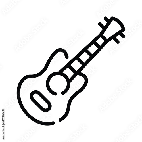 Modern outline icon of guitar for entertainment