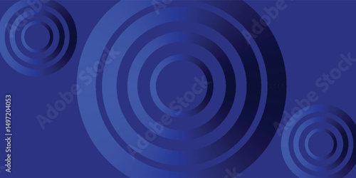 Modern abstract background featuring layered blue concentric circles on a dark backdrop. Ideal for technology, digital, and futuristic design themes. P