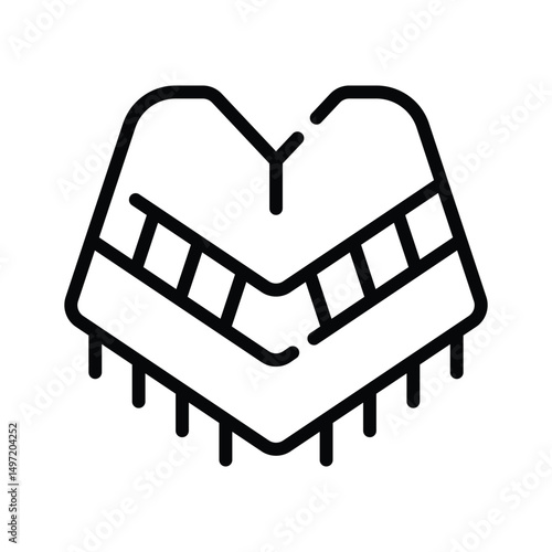 Premium outline style icon of traditional mexican poncho