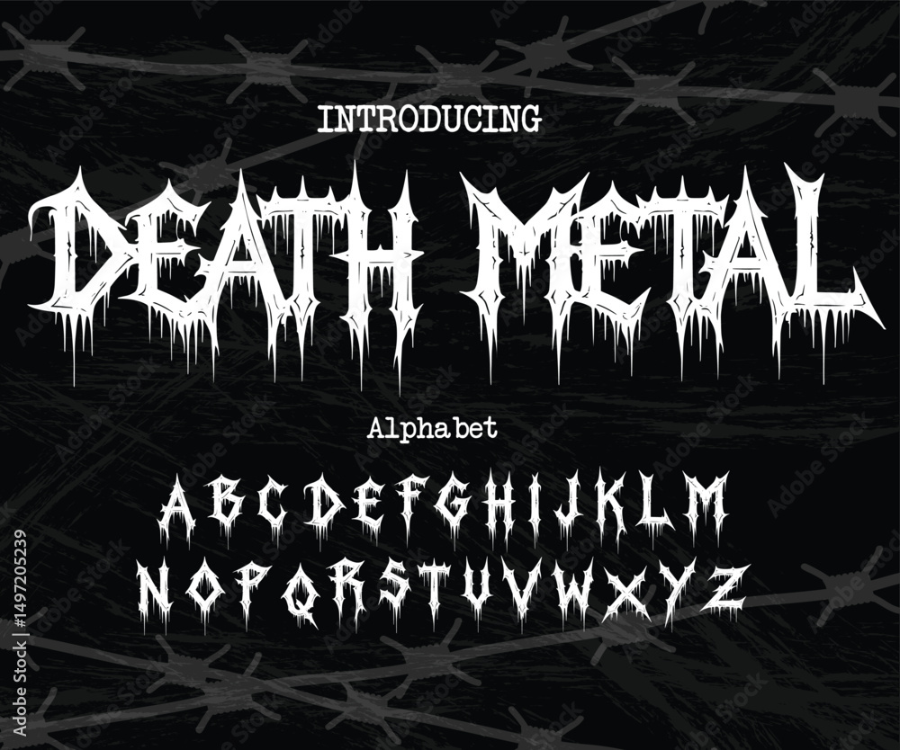 death metal font metal black font typeface, black alphabet, metal font, rock font, horror font , scary font. rock punk font 