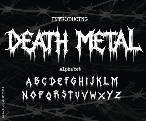 death metal font metal black font typeface, black alphabet, metal font, rock font, horror font , scary font. rock punk font 