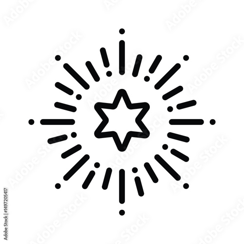 Trendy linear icon showing celebration fireworks