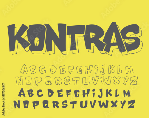 kontras font graffiti bubble font typeface, graffiti alphabet, graffiti font, street font, bubble font , doddle font, cute font