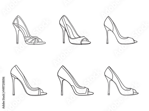 High Heel Simple Outline Drawing