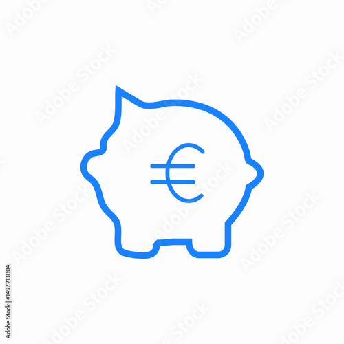 piggy bank euro icon sign vector
