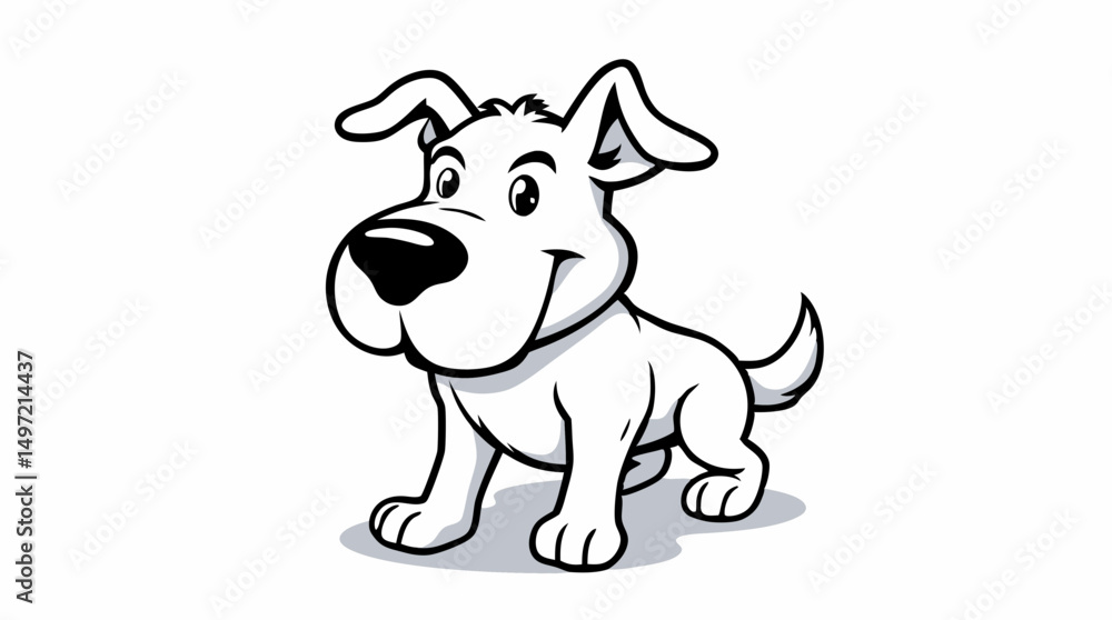Fototapeta premium Playful Cartoon Puppies – Cute & Expressive Dog Characters