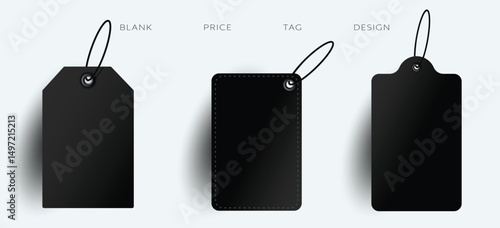 Blank Sale Tag Collection Unique Luxury Modern Black Theme Tag Design For Marketing And Sales Projects	
