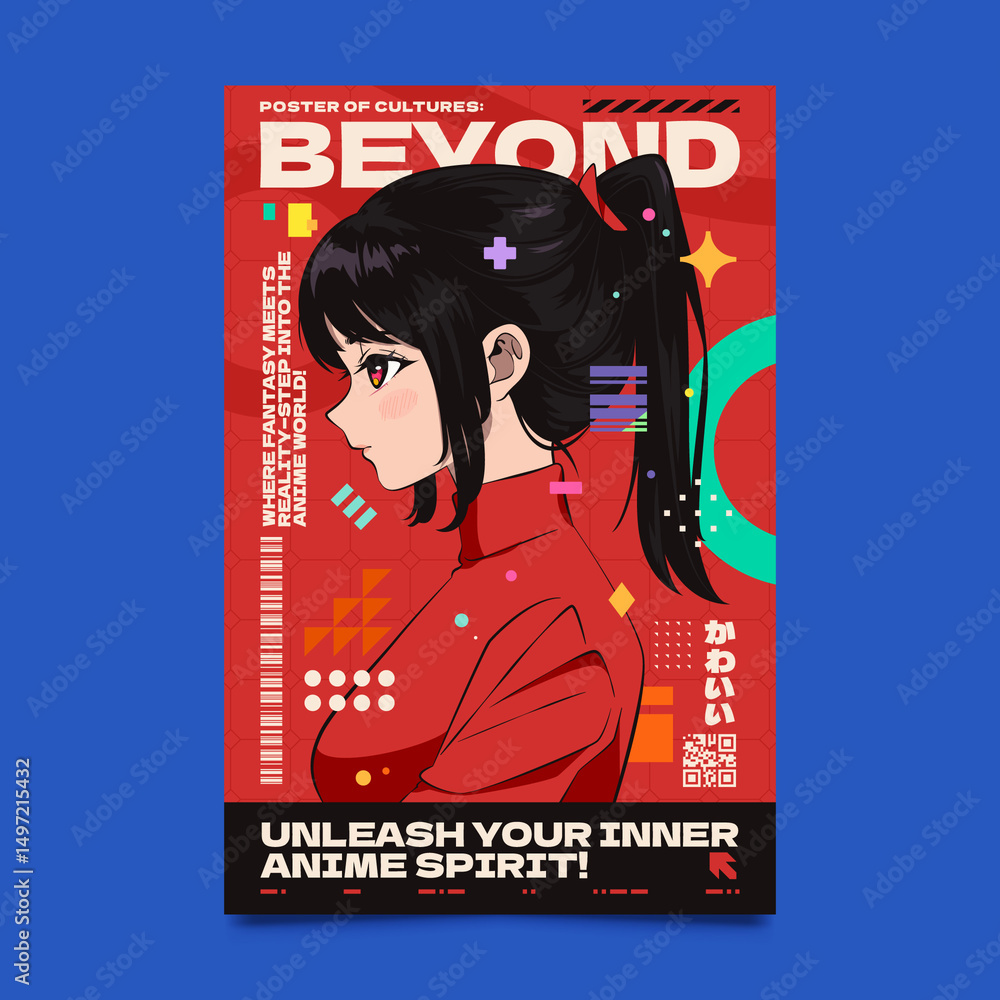 Obraz premium Japanese Anime Girl Character Poster