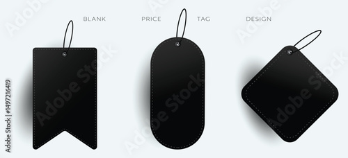 Blank Sale Tag Collection Unique Luxury Modern Black Theme Tag Design For Marketing And Sales Projects	