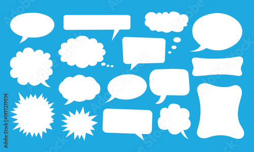 Vector Speech Bubble Set Empty White Comic Chat Balloons for Text & Message Design