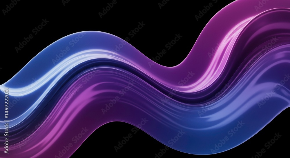 Naklejka premium Abstract Purple and Blue Wave Background Fluid Design Swirling Gradient Dynamic Motion Elegant