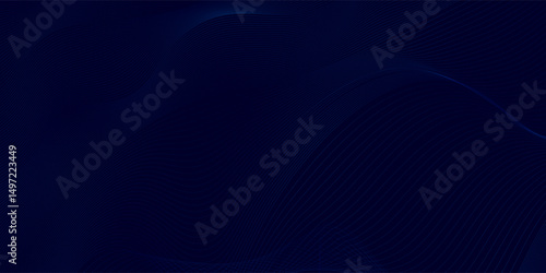 Dark blue diagonal line pattern background. Vector horizontal template for contemporary formal invitation, prestigious gift certificate, digital luxury business banner, luxury voucher.