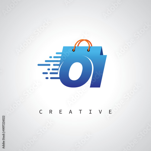 OI Monogram Shopping Logo – Creative Vector Design for Modern E-commerce Branding