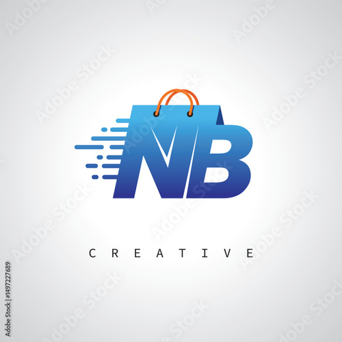 NB Monogram Shopping Logo – Creative Vector Design for Modern E-commerce Branding
