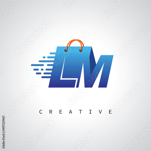 LM Monogram Shopping Logo – Creative Vector Design for Modern E-commerce Branding
