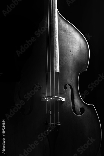 Canvas Print Kontrabass - low key monochrom