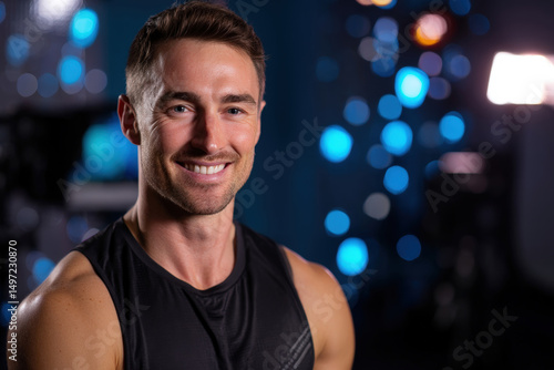 Young man smiling, wearing ...