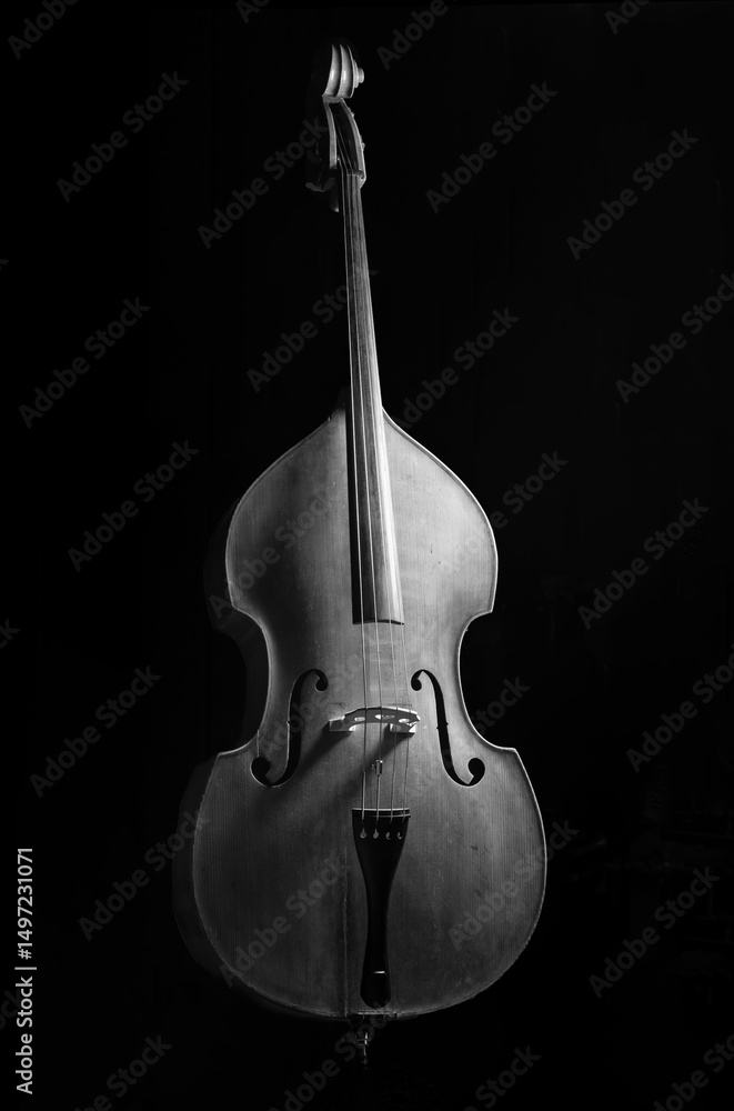 Naklejka premium Kontrabass - black'n white