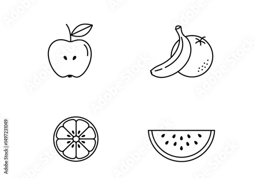 Vector Icon Set – Fresh and Vibrant Fruit Collection