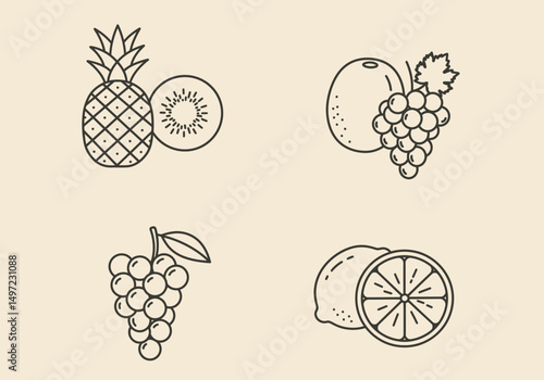 Vector Icon Set – Fresh and Vibrant Fruit Collection