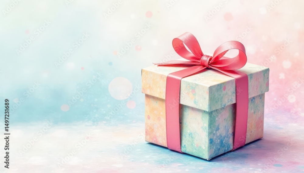 Subtle pastel gift box print, watercolor style, modern, sweet, pattern Subtle pastel gift box print, watercolor style, modern, sweet, pattern