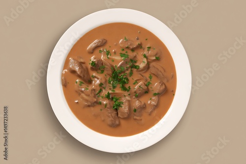 Wallpaper Mural Creamy mushroom stroganoff dish presented beautifully Torontodigital.ca