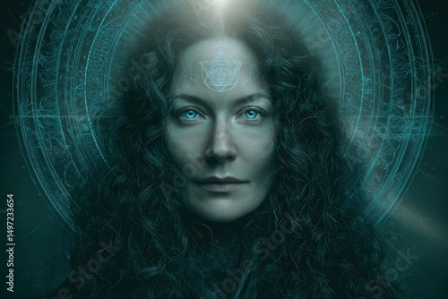 Mystical woman with piercin...