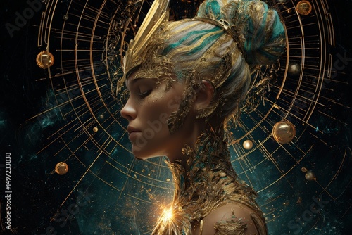 Mystical scene of a woman i...