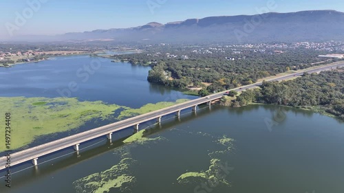 Wallpaper Mural Magaliesberg Mountain In Hartbeespoort North West South Africa. Cars Driving Towards Downtown City On The Famous Bridge. Road Outdoor Country Amazing. Road Nature. Hartbeespoort North West. Torontodigital.ca